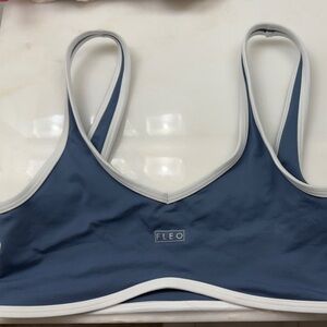 Fleo Navy and White Athletic Bra